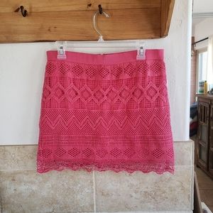 Pink American Eagle Crochet Skirt
